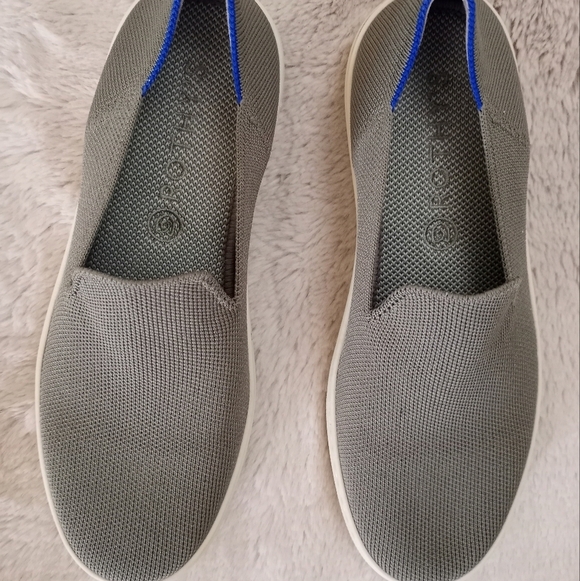 Rothy's Thyme Rare Color Sage Green Slip Resistant Slip On Casual Boho Sneaker - Picture 2 of 6